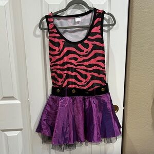 monster high Pink and Black Zebra Print Dress with Purple Skirt